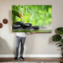 Bamboo Water Flow Black Stone Canvas | Zen Spa Nature by MyGreatCanvas | Canvas Wall Art Prints | Photo Prints & Wall Decor