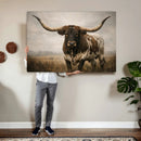 Longhorn Bull Wall Art Canvas Print, Western Farmhouse by MyGreatCanvas | Canvas Wall Art Prints | Photo Prints & Wall Decor
