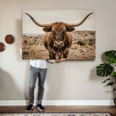 Texas Longhorn Bull Wall Art Canvas Print, Western Farmhouse by MyGreatCanvas | Canvas Wall Art Prints | Photo Prints & Wall Decor
