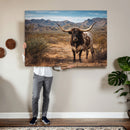 Texas Longhorn Bull Wall Art Canvas Print, Western Farmhouse by MyGreatCanvas | Canvas Wall Art Prints | Photo Prints & Wall Decor