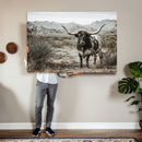 Texas Longhorn Bull Wall Art Canvas Print, Western Farmhouse by MyGreatCanvas | Canvas Wall Art Prints | Photo Prints & Wall Decor
