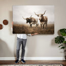 Texas Longhorn Canvas Wall Art Western Bull Desert Moody by MyGreatCanvas | Canvas Wall Art Prints | Photo Prints & Wall Decor