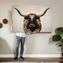 Texas Longhorn Canvas Wall Art Western Bull Desert Moody by MyGreatCanvas | Canvas Wall Art Prints | Photo Prints & Wall Decor