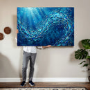 School of Fish Canvas Print | Blue Ocean Underwater Wall Art by MyGreatCanvas | Canvas Wall Art Prints | Photo Prints & Wall Decor