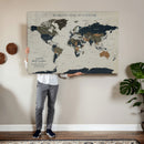 Custom Push Pin World Map Wall Art Canvas Print –