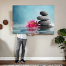 Zen Canvas Wall Art Lotus Flower Stacked Stones Teal Spa by MyGreatCanvas | Canvas Wall Art Prints | Photo Prints & Wall Decor