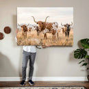 Texas Longhorn Canvas Wall Art, Rustic Farm Animal Photography Print, Farmhouse Country Decor, Western Ranch Art by MyGreatCanvas | Canvas Wall Art Prints | Photo Prints & Wall Decor