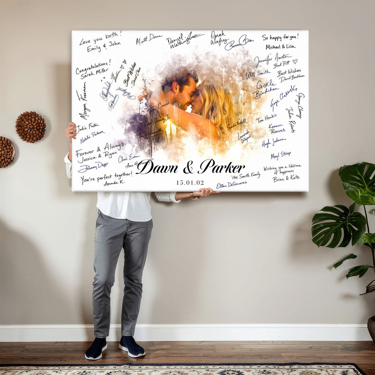 Wedding Guest Book Alternative Wall Art Canvas Print, Personalized, photo 19 of 27
