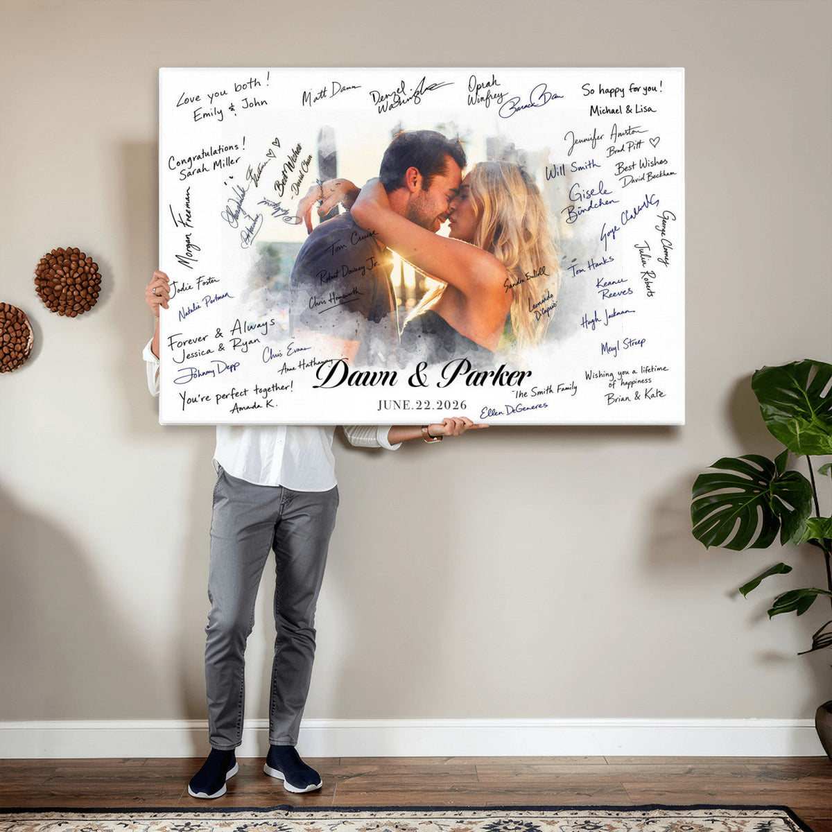 Wedding Guest Book Alternative Wall Art Canvas Print, Personalized, photo 16 of 25