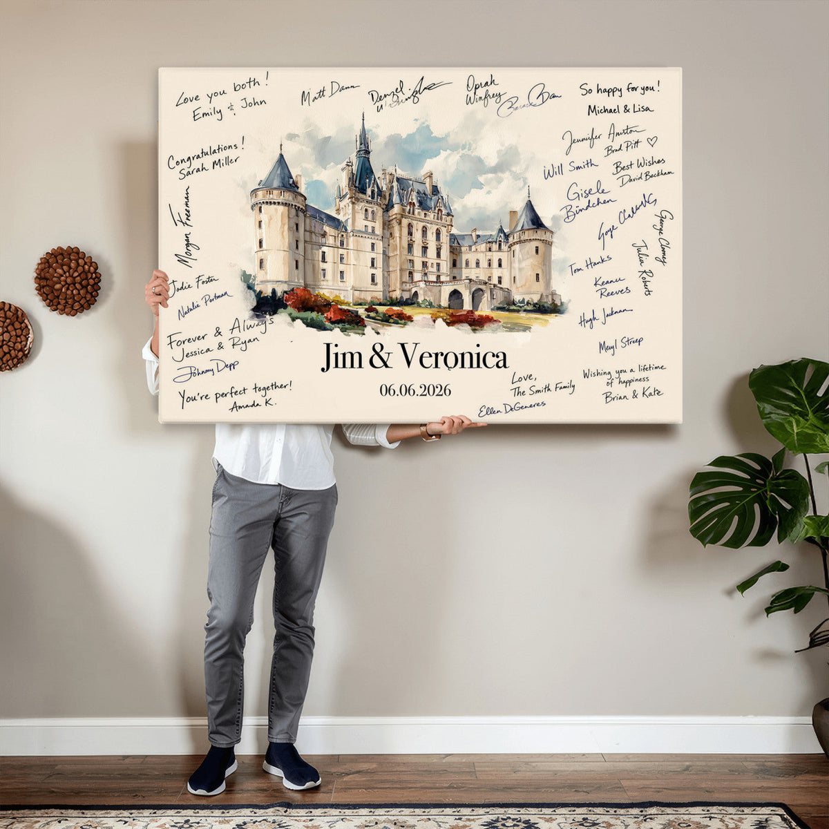 Wedding Guest Book Alternative Wall Art Canvas Print, Personalized, photo 24 of 25