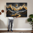 Abstract Mountain Wall Art Canvas Print Modern Landscape Painting Print