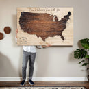 Personalized USA Push Pin Travel Map Canvas for Adventure Wall Decor