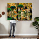 Gustav Klimt Golden Cityscape Wall Art Canvas Print,