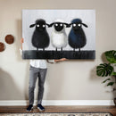 Funny Sheep Canvas Wall Art, Three Quirky Sheep Painting Print, Cute Animal Nursery Decor, Black White Navy Farmhouse Art, Kids Room Gift by MyGreatCanvas | Canvas Wall Art Prints | Photo Prints & Wall Decor
