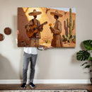 Mexican Couple Canvas Wall Art, Romantic Serenade Guitar Painting Print, Southwestern Desert Adobe Decor, Warm Golden Folk Art, Living Room Art by MyGreatCanvas | Canvas Wall Art Prints | Photo Prints & Wall Decor