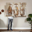 Mexican Folk Art Canvas Wall Art, Charro Poncho Sombrero Painting Print, Neutral Beige Boho Decor, Southwestern Impasto Style, Living Room Art by MyGreatCanvas | Canvas Wall Art Prints | Photo Prints & Wall Decor