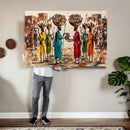 African Folk Art Canvas Wall Art, Colorful African Women Village Painting Print, Tribal Ethnic Home Decor, Vibrant African Art, Living Room by MyGreatCanvas | Canvas Wall Art Prints | Photo Prints & Wall Decor