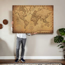 Personalized Push Pin World Map, Vintage Travel Map Canvas, Custom Names Anniversary Gift, Places Visited Pin Board, Couples Adventure Art