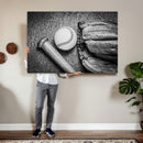 Vintage Baseball Glove and Bat Sports Wall Art Canvas,