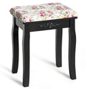 Vanity Wood Dressing Stool Padded Piano Seat with Rose Cushion by LJGDeals