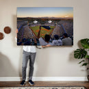 Dodger Stadium Sunset Game Triple Canvas Wall Art - Los