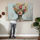 Golden Petal Wall Art Canvas Print - Silhouette Woman Wall by MyGreatCanvas | Canvas Wall Art Prints | Photo Prints & Wall Decor