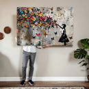 Banksy Wall Art - Banksy Girl and Butterfly Explosion Wall