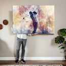 Abstract Watercolor Golf Player Wall Art Canvas Print
