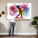 Colorful Golfer Swing Wall Art Canvas Print - Ready to Hang,