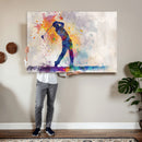 Watercolor Golf Swing Wall Art Canvas Print | Vibrant