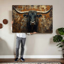 Longhorn Texas Cow Bull Wall Art | Rustic Farmhouse Canvas by MyGreatCanvas | Canvas Wall Art Prints | Photo Prints & Wall Decor