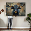 Texas Western Wall Art Canvas Print - Abstract Cow Longhorn by MyGreatCanvas | Canvas Wall Art Prints | Photo Prints & Wall Decor