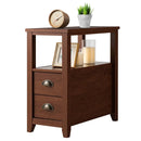 End Table Wooden with 2 Drawers and Shelf Bedside Table by LJGDeals