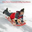 54 Inch Wood Snow Sled with Metal Runners and Steering Bar by LJGDeals