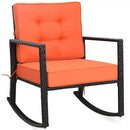 Patio Rattan Rocker Outdoor Glider Rocking Chair Cushion Lawn by LJGDeals