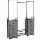 3-in-1 Portable Multifunctional Dresser with 8 Fabric Drawers and Metal Rack by LJGDeals