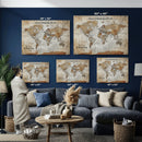 Personalized Push Pin World Map Canvas Print – Custom Travel