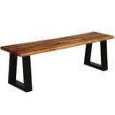 Solid Acacia Wood Patio Bench Dining Bench Seating Chair by LJGDeals