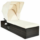 Outdoor Chaise Lounge Chair with Folding Canopy by LJGDeals