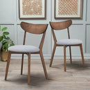 Set of 2 Dining Chairs Upholstered Curved Back Side by LJGDeals
