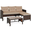 3 Pieces Patio Wicker Rattan Sofa Set by LJGDeals
