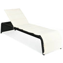 Patio Rattan Lounge Chair Back Adjustable Chaise Recliner with Cushioned by LJGDeals