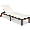 Back Adjustable Cushioned Patio Rattan Lounge Chair by LJGDeals