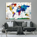 World Map Canvas Print – Detailed Map of the World Wall Art