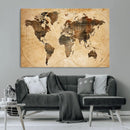 Push Pin World Map Canvas Print – Framed Travel Tracker Wall
