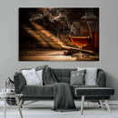 Whiskey and Cigar Wall Art Canvas Print by MyGreatCanvas | Canvas Wall Art Prints | Photo Prints & Wall Decor