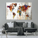 Vintage World Map Canvas Wall Art Print, Warm Tone Global by MyGreatCanvas | Canvas Wall Art Prints | Photo Prints & Wall Decor
