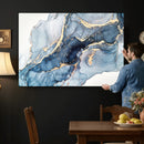 Abstract Art Print - Blue Abstract Canvas Wall Art Print