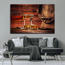 Whiskey and Cigar Canvas Wall Art | 3 Panel Bar Room Decor by MyGreatCanvas | Canvas Wall Art Prints | Photo Prints & Wall Decor