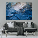 Navy Blue Canvas Art Abstract Print – Elegant Triptych